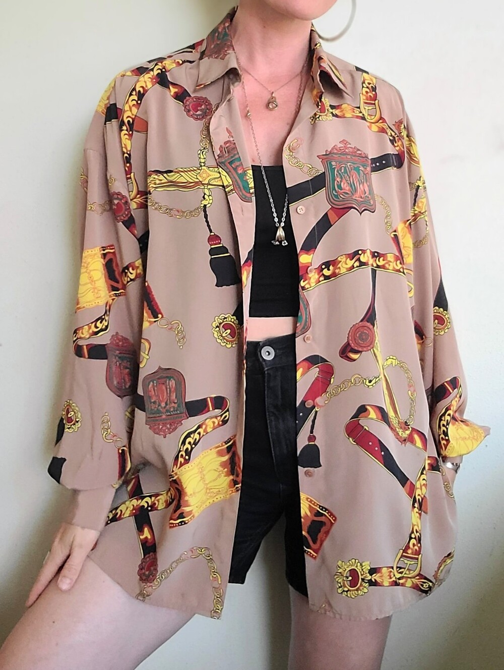The Regina Vintage 90s Baroque Button Down XL